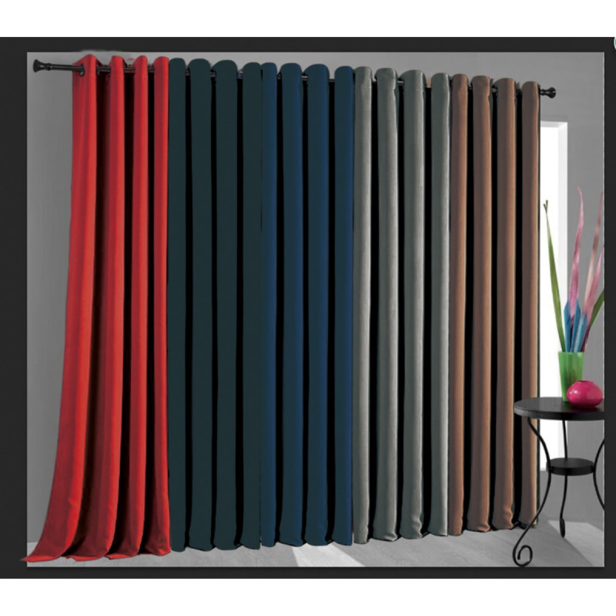 Lot de 2 rideaux occultant thermique piment 140 x 260 cm