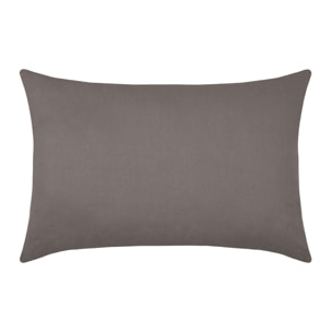 Coussin rectangulaire à carreaux et sapins brodés - Taupe