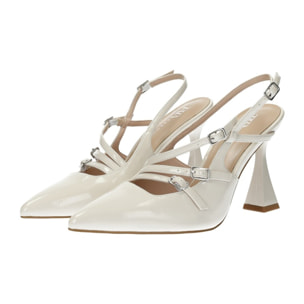 Décolleté sling back Donna Tata Italia Bianco
