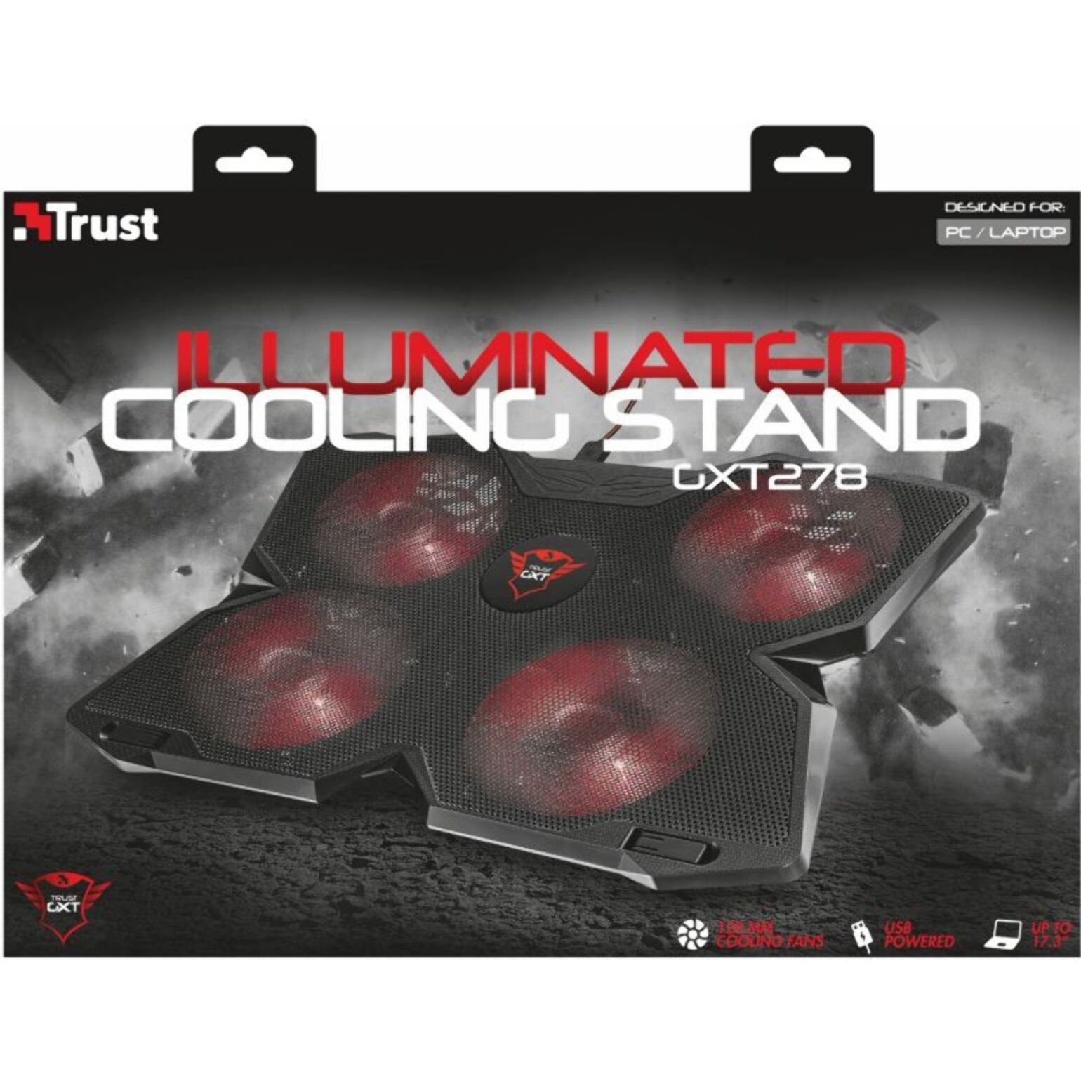 Support ordinateur portable TRUST Gaming GXT278 4 ventilateurs