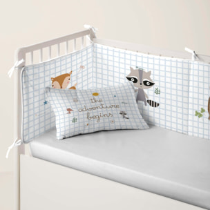 Protector de cuna - Algodón - Con Cintas - Aventura Bosque