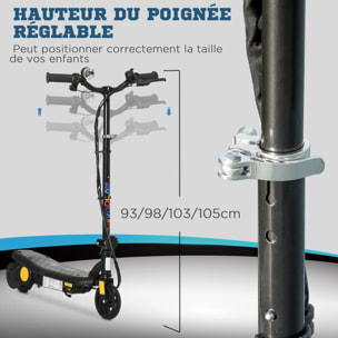 Trottinette électrique 120 W pliable pour enfant 7-14 ans 12 Km/h max. autonomie 10 Km max. noir