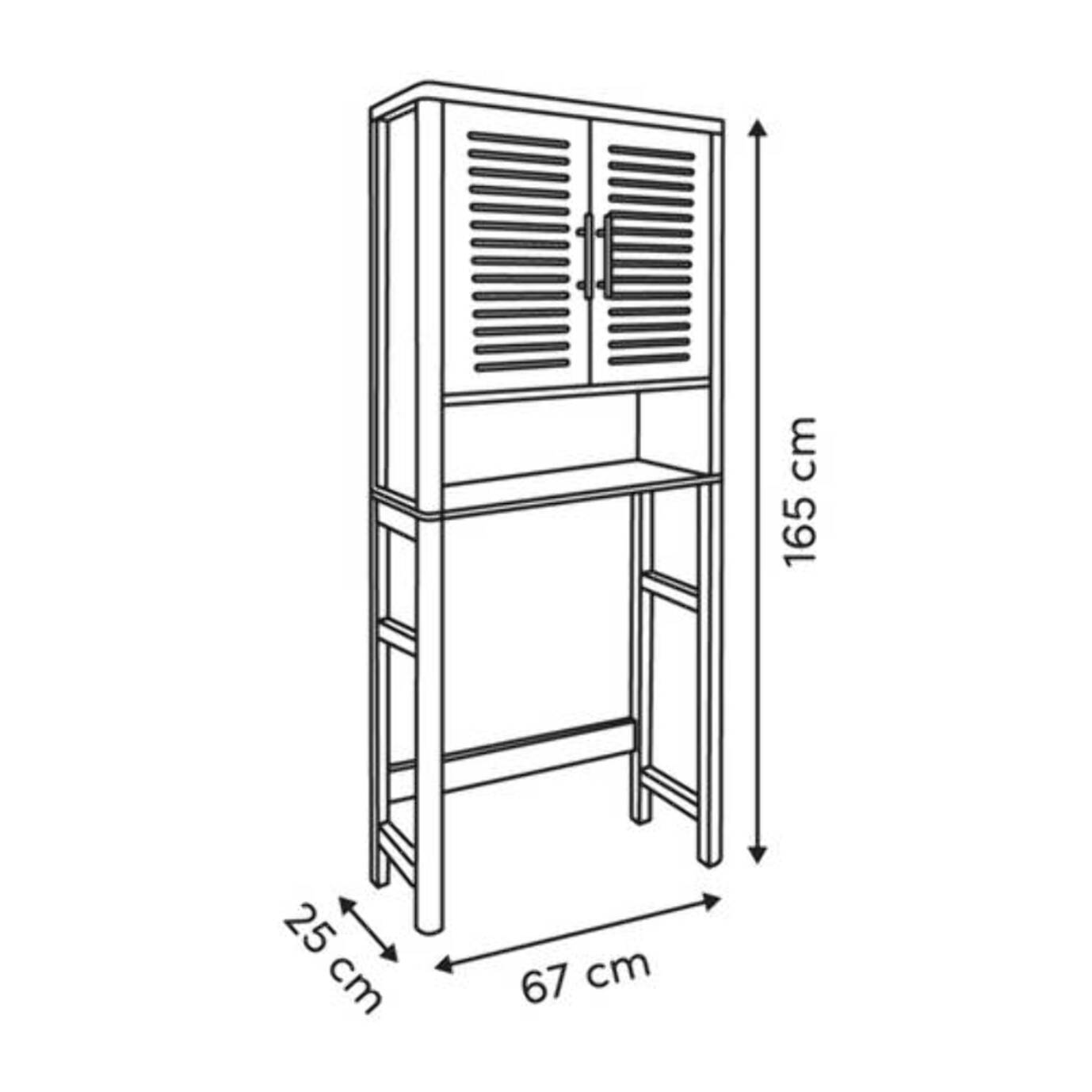 Meuble WC Orea rectangulaire 25x67cm blanc