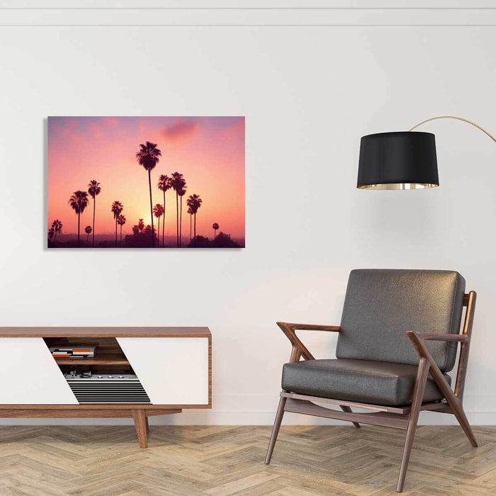 Tableau palmier rose ciel Tableau alu Dibond