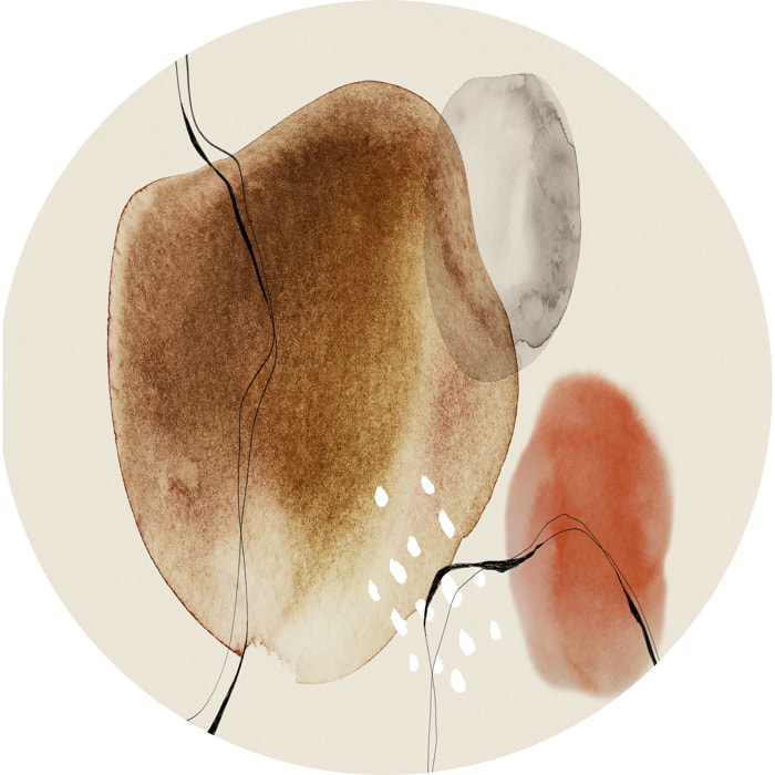 Alfombra de vinilo CERAMIKO, Lena, diseño moderno [Diam] 200 cm