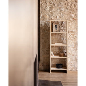 Estantería de madera maciza tono natural de 180x60cm Alto: 180 Largo: 60 Ancho: 35