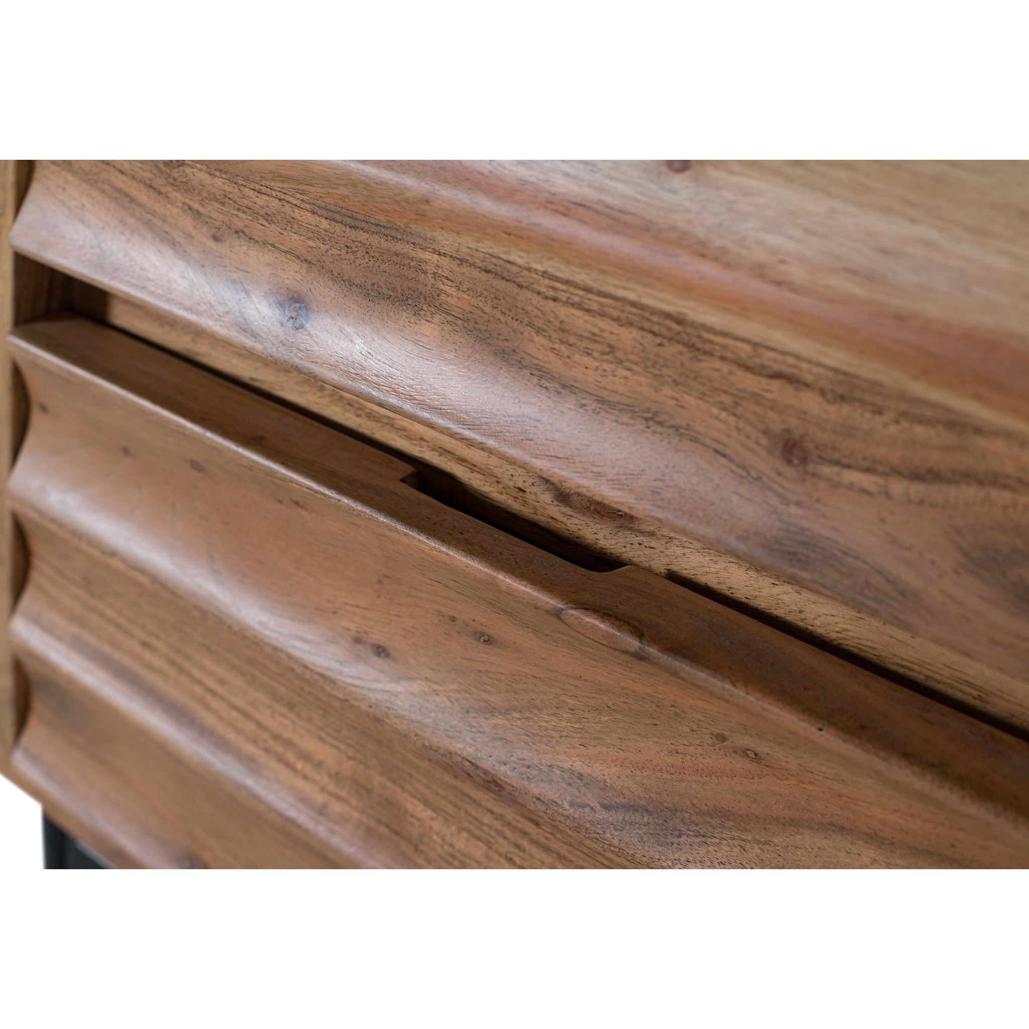 Mesitas de Noche de Madera de Acacia 45 Cm Estilo Rústico Moderno