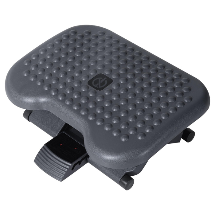Repose-pieds ergonomique de bureau hauteur et inclinaison réglables 46L x 35l cm gris noir