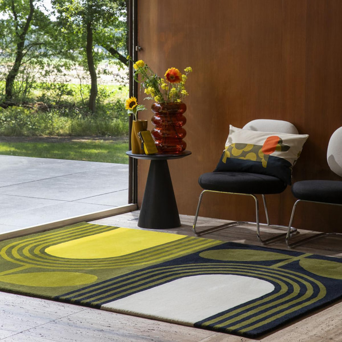 Tapis salon et chambre fait main en laine motif floral WAZA