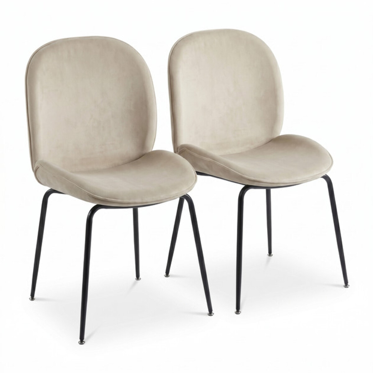 Sedia Imbottita in Effetto Velluto con Gambe in Acciaio, Design Moderno ed Elegante per Sala da Pranzo, Cucina, Soggiorno, Studio e Ufficio