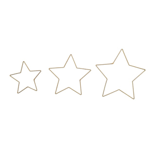 Déco murale étoile fil laiton torsadé - Doré Vieilli