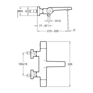 - Mitigeur thermostatique bain-douche mural