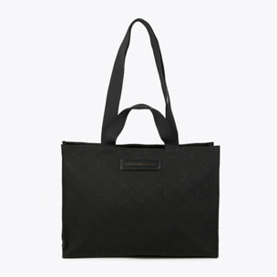 Borsa shopper media con tessuto monogramma