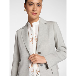 Elena Mirò - Blazer in misto lino monopetto - Grigio