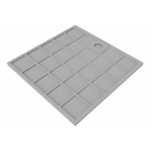 Vision Receveur de douche 90x90cm + Siphon Eslim90. Marbre coulé, gris (SATSVVI90QS-S)