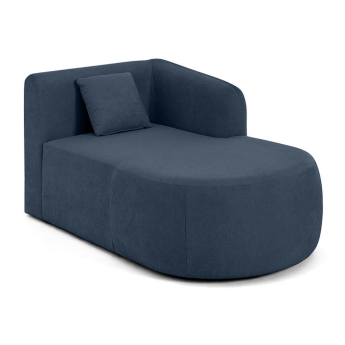Ikare - module d'assise méridienne droit - en tissu - Bleu