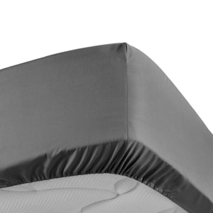 Drap Housse Uni 100% Percale de Coton ORIGINE - Gris