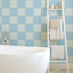 Stickers muraux - Sticker Mural Carrelage adhésif Cuisine Salle de Bain - 60 STICKERS CARRELAGES AZULEJOS GLORIA