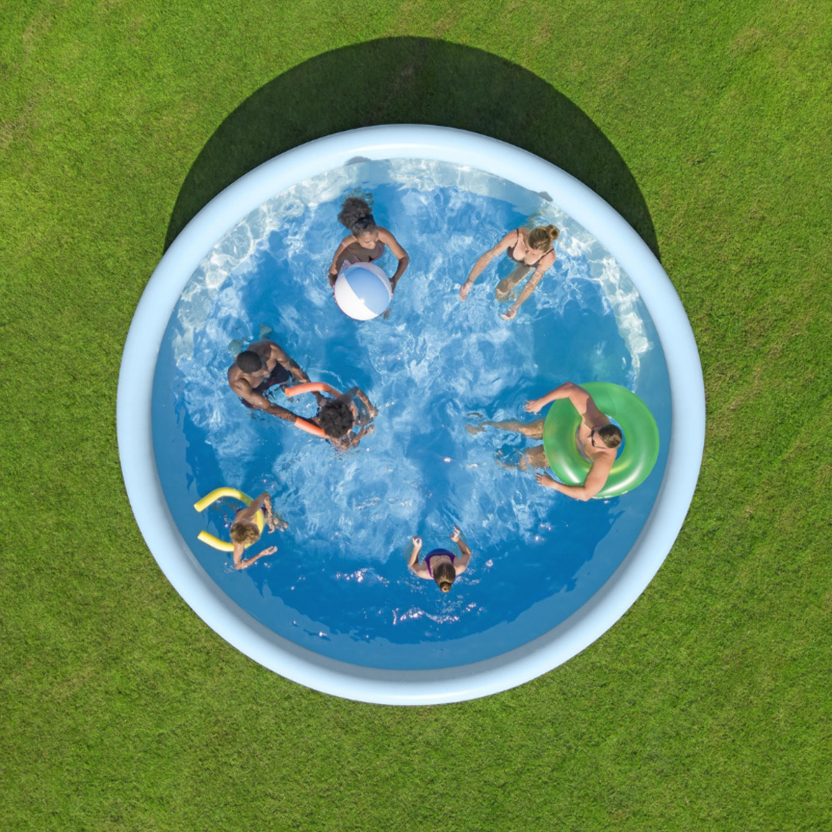 Bestway Piscine gonflable ronde Bestway Fast Set 457 x 107 cm décor géométrique