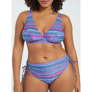 Fiorella Rubino - Bikini con estampado multicolor y lazos - Violeta