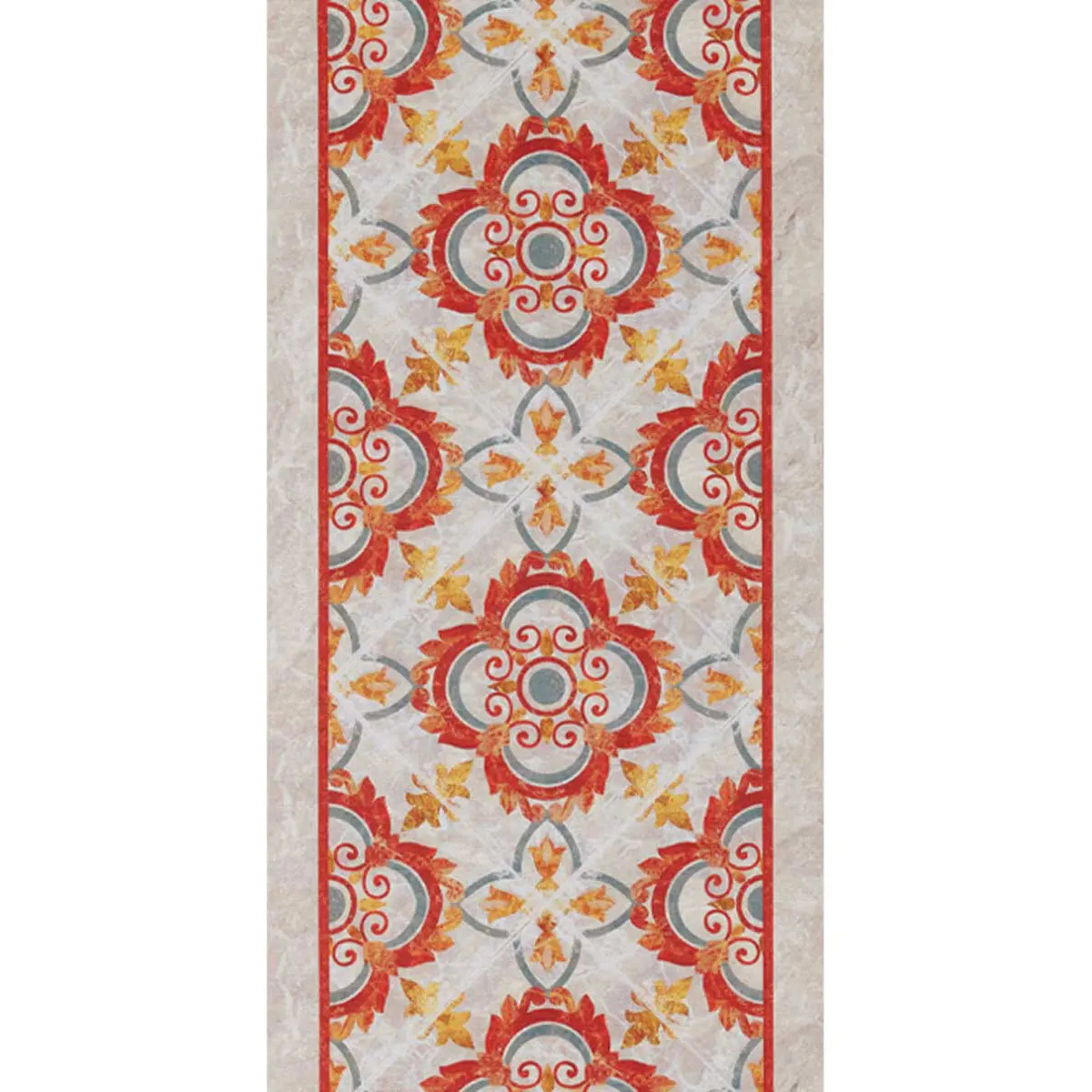 Passatoia tappeto cucina bagno ingresso multiuso, disegno ceramica stile maiolica