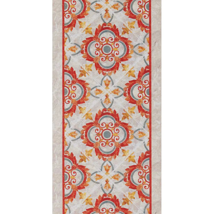 Passatoia tappeto cucina bagno ingresso multiuso, disegno ceramica stile maiolica