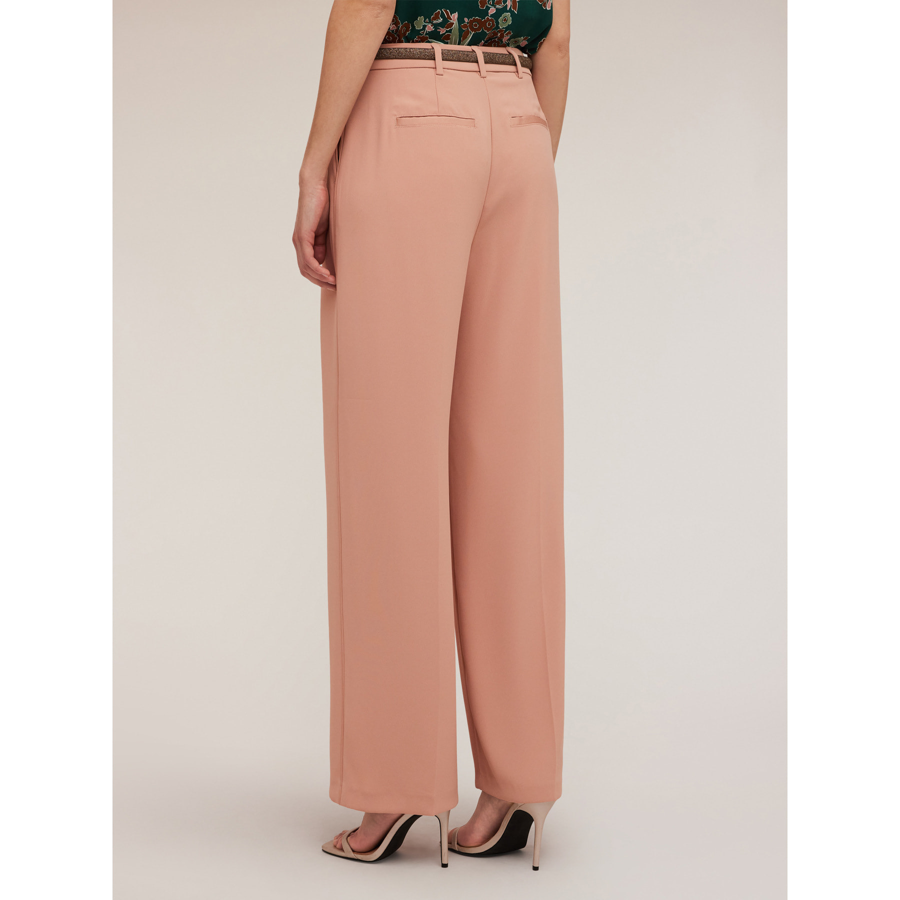 Motivi - Satin-Palazzohose mit seitlichem Piping - Rosa