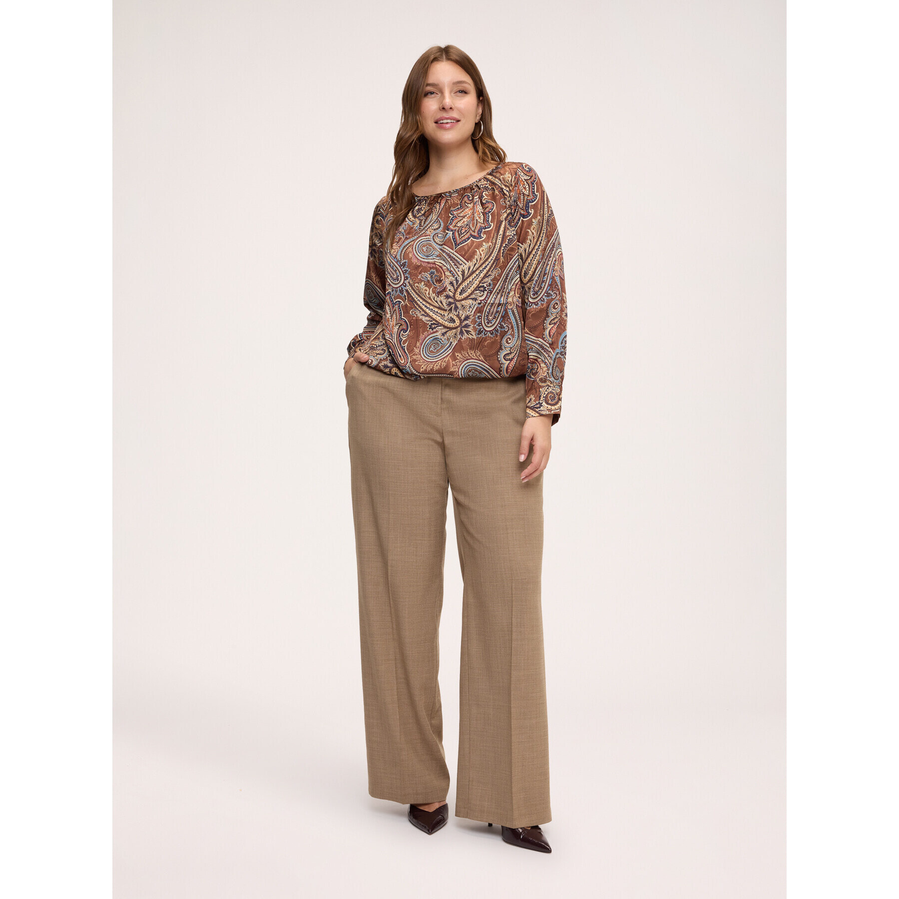 Fiorella Rubino - Blusa con stampa paisley - Marrone
