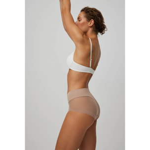 Slip in tulle di visone a vita alta