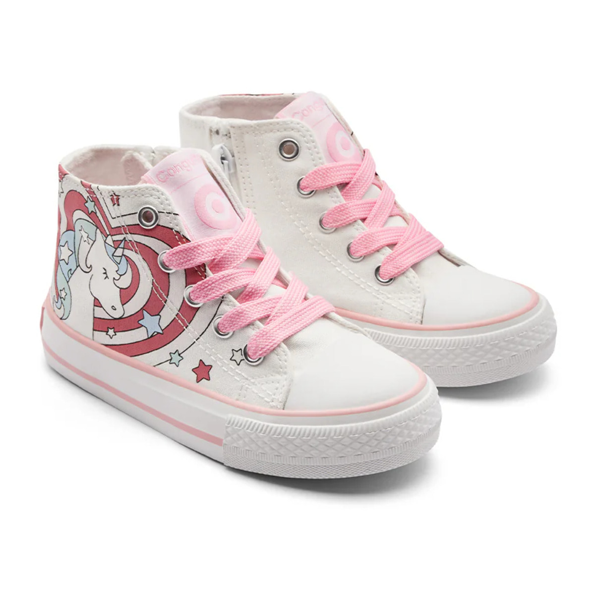 Zapatillas Altas de Niña Estampado Unicornio Luz Solar