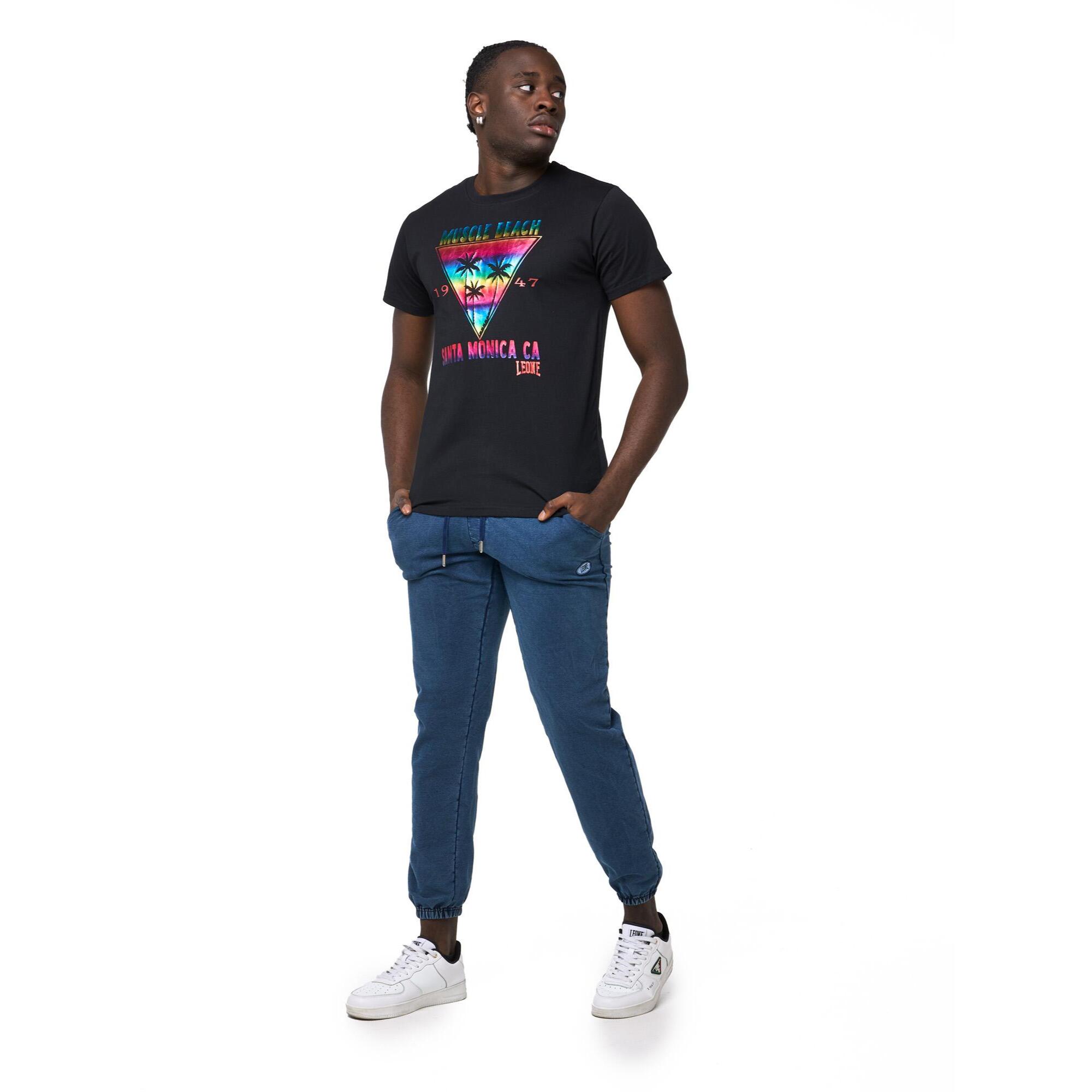 T-shirt a maniche corte stampata Leone Beach