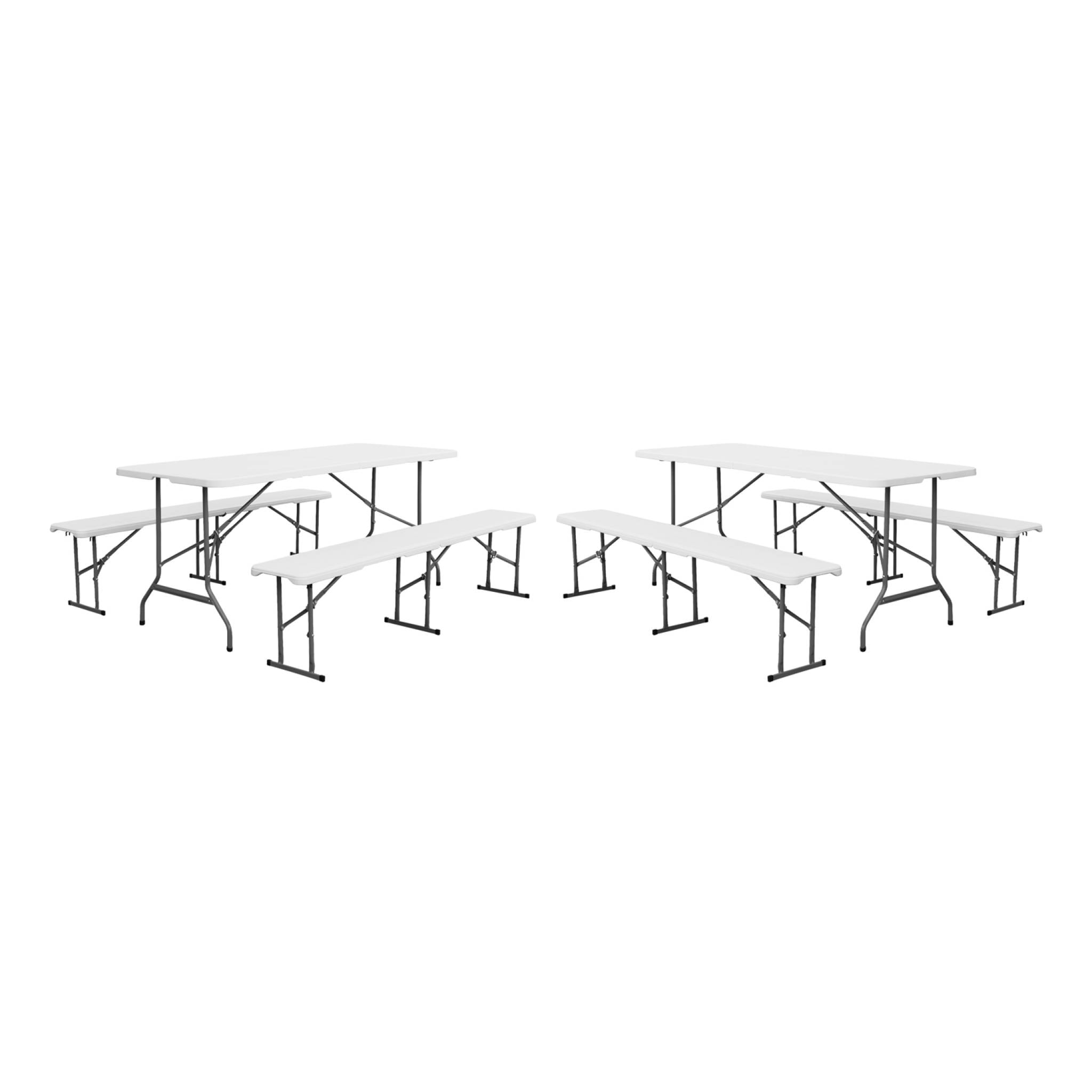 Table de réception pliante acier 2 bancs (lot de 2) FIESTA SET