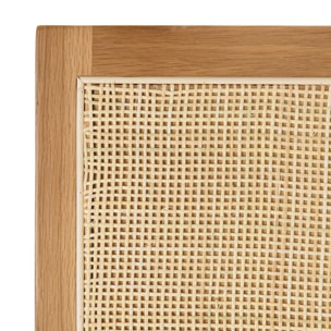 SYA - Tête de lit en rotin naturel et chêne massif pour lits 140/160cm