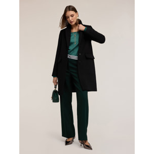 Motivi - Cappotto in misto lana ammagliato - Nero