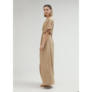 Vestito lungo con drappeggio in vita