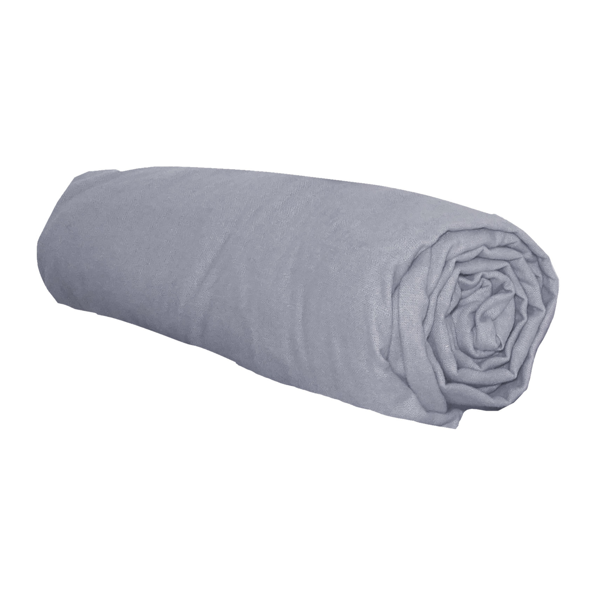 Drap housse en flanelle - Gris souris