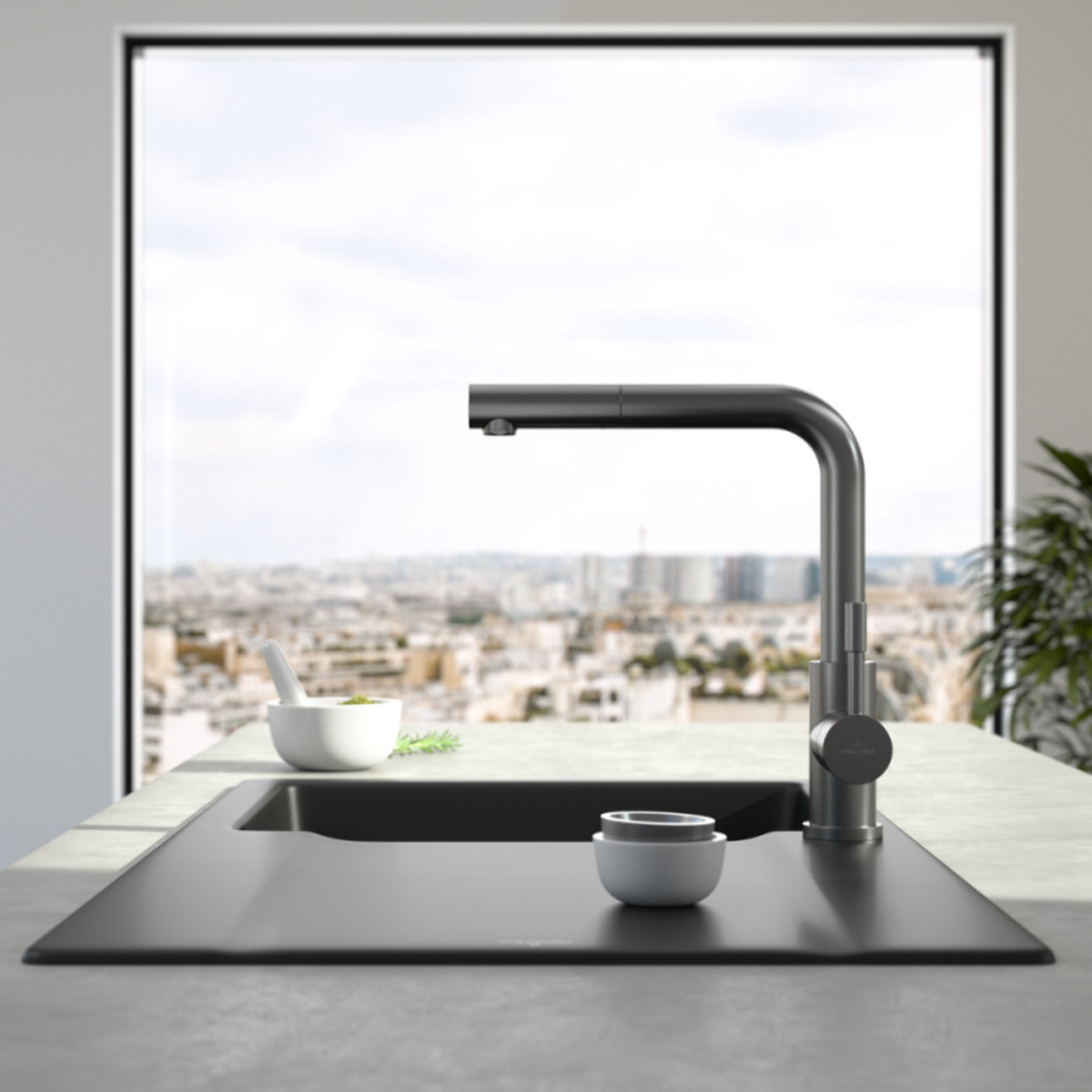 Robinet cuisine VILLEROY ET BOCH Steel Shower