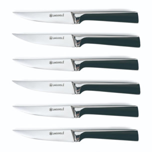 Set de 6 couteaux à steak en acier noir  - "Scintibois"