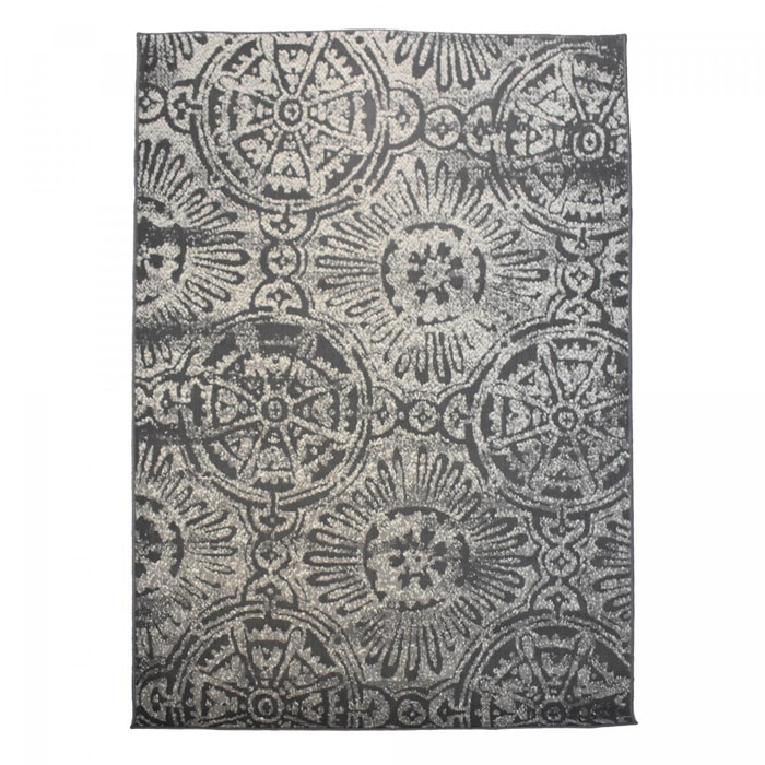 Tapis pour chambre ou salon motif Retro-vintage gris