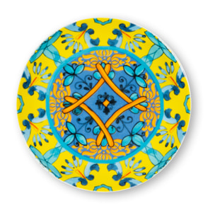 Set de 6 assiettes apéritif en porcelaine Excelsa – Trinacria, Multicolore