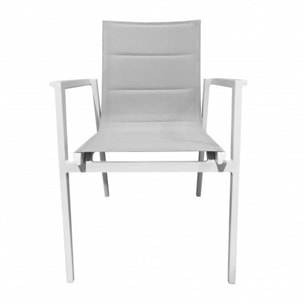 Lot de 2 chaises de repas jardin en métal blanc - HAWAI