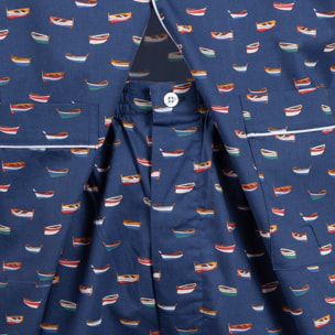 Pigiama leggero UOMO cotone barchette blu