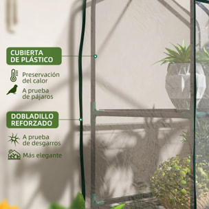 Invernadero de Jardín de 3 Niveles Invernadero de Terraza con 3 Estantes 1 Puerta con Cremallera para Cultivo de Plantas Flores Verduras 59x39x127 cm Transparente