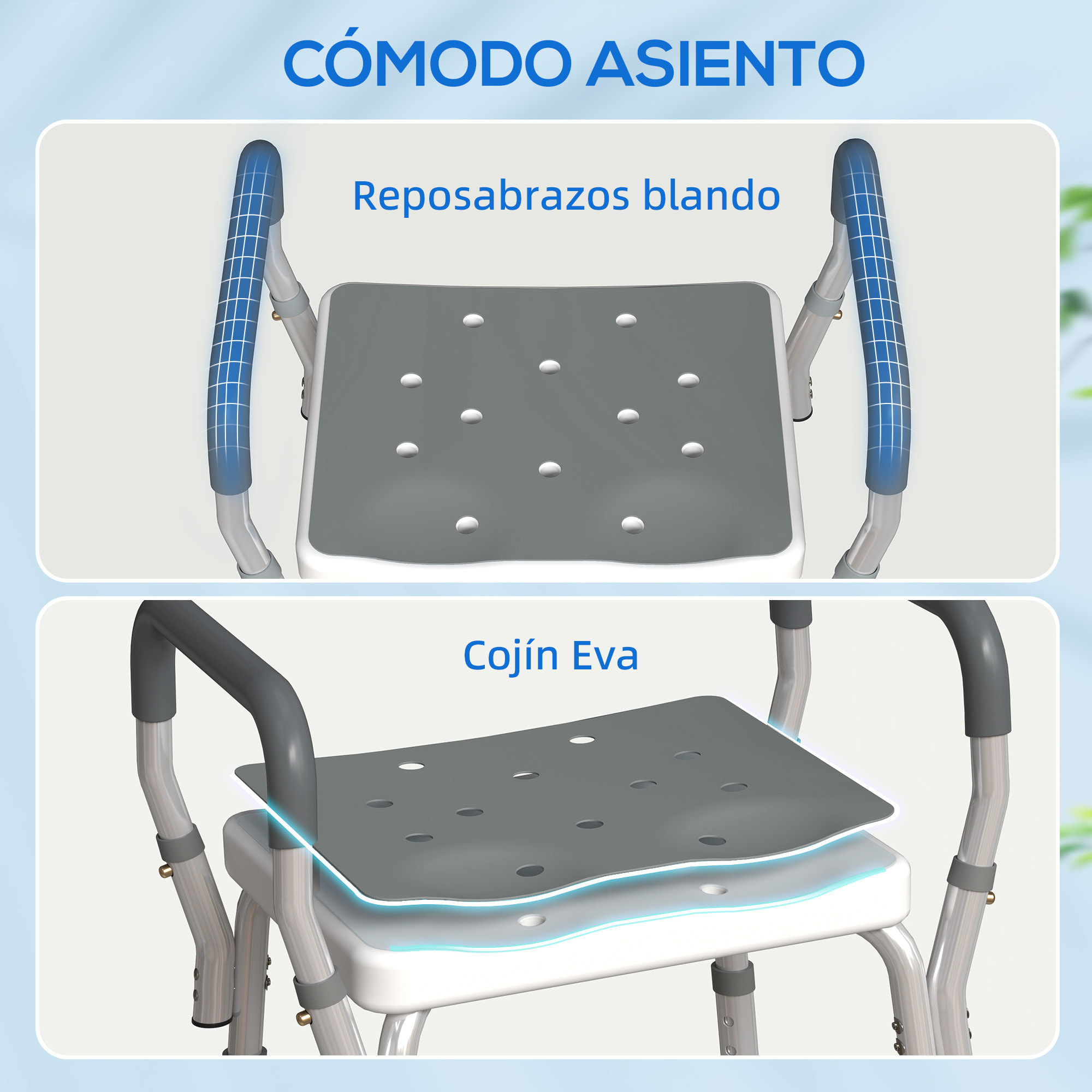 Taburete de Ducha Silla Ducha Personas Mayores con Altura Regulable Silla para Ducha de Aluminio Antideslizante Carga 150 kg para Ancianos y Discapacitados