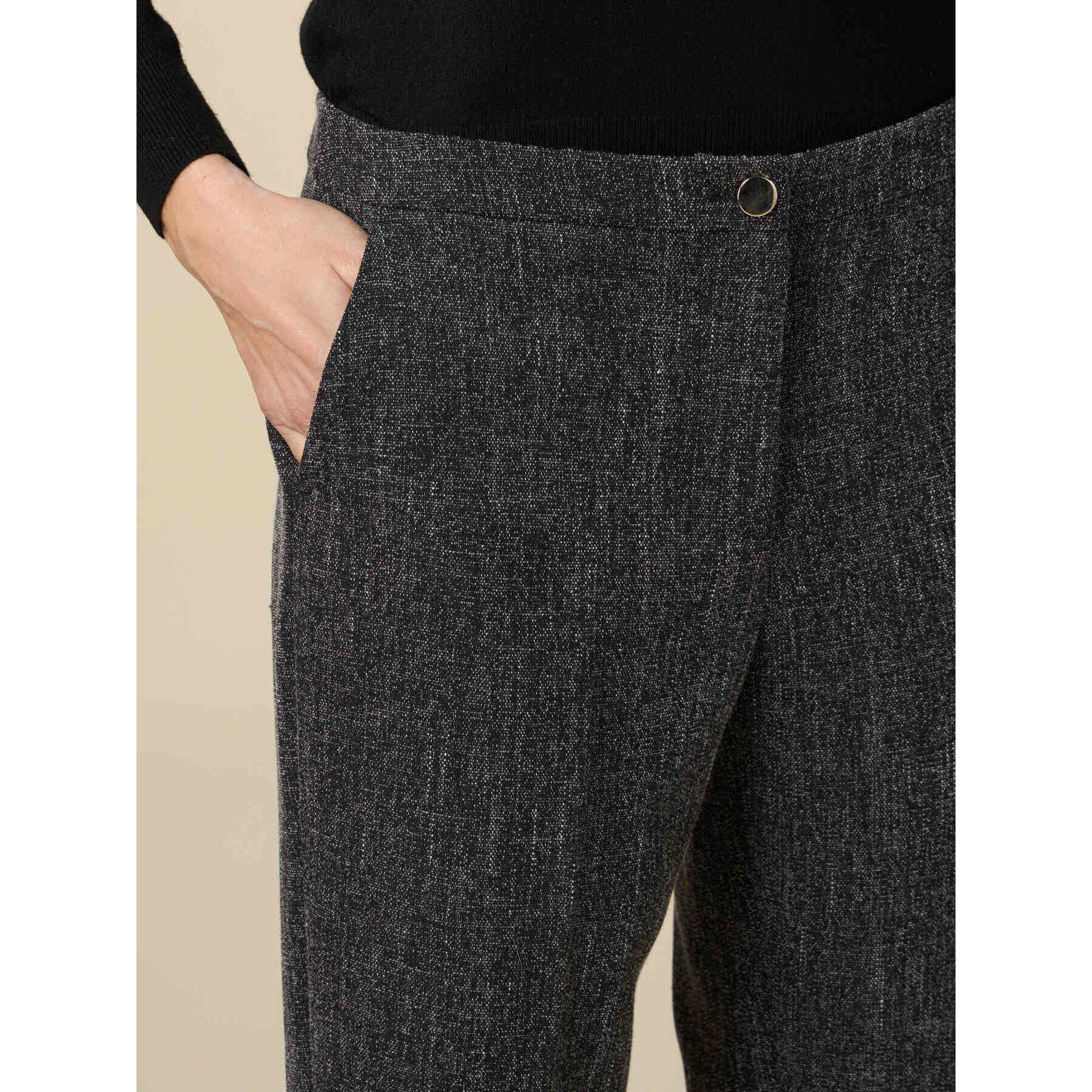 Oltre - Regular-fit viscose blend trousers - Gris