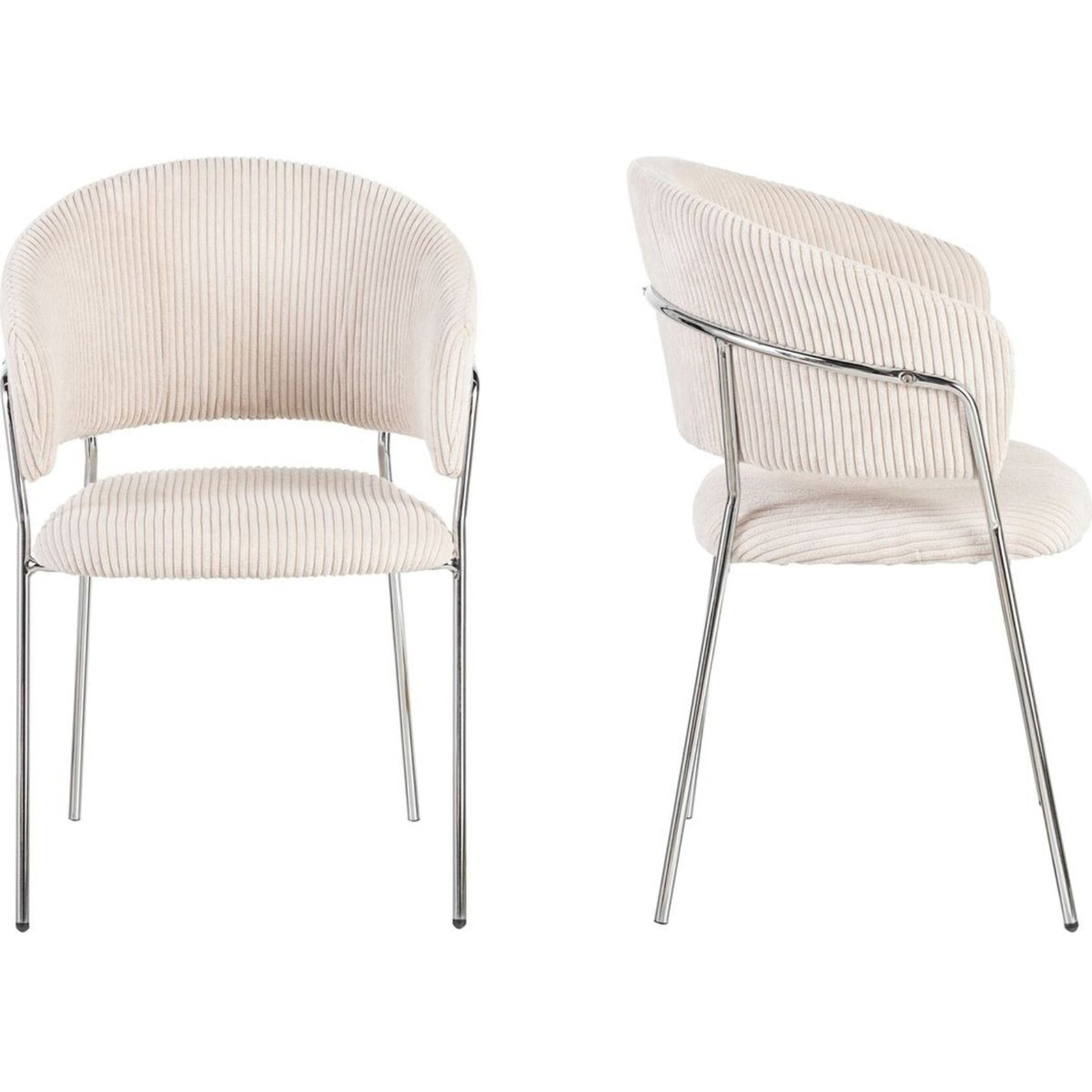 Lot de 2 chaises piètement chromé - ISYA