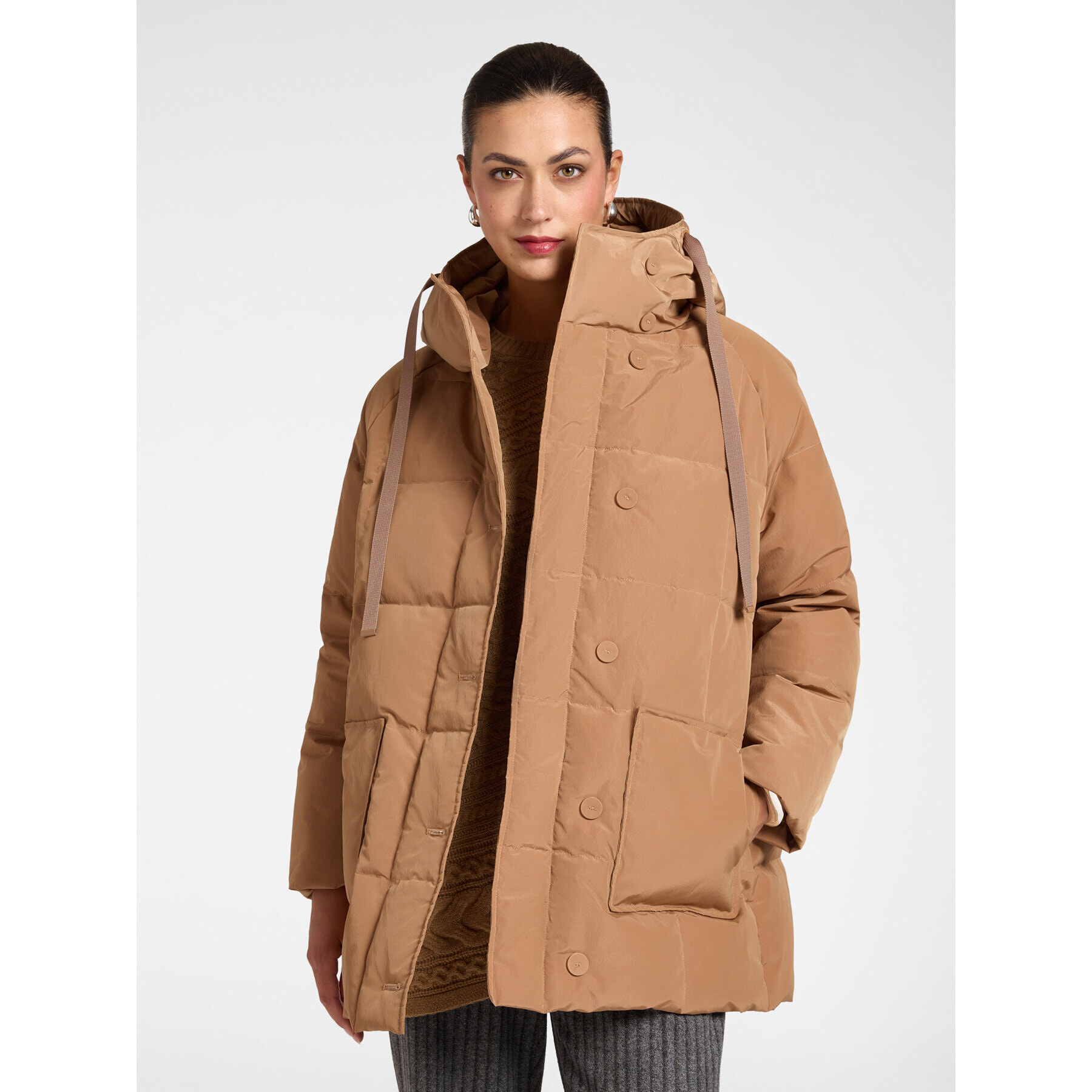 Elena Mirò - Piumino in nylon trapuntato - Beige