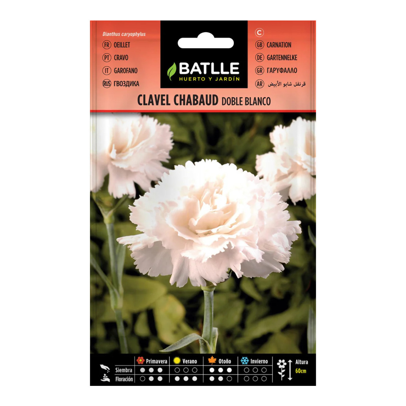 Semillas de Clavel doble blanco Batlle