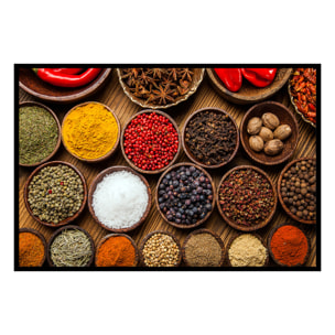 Affiche encadrée épices du monde en composition Affiche + cadre en métal - Noir