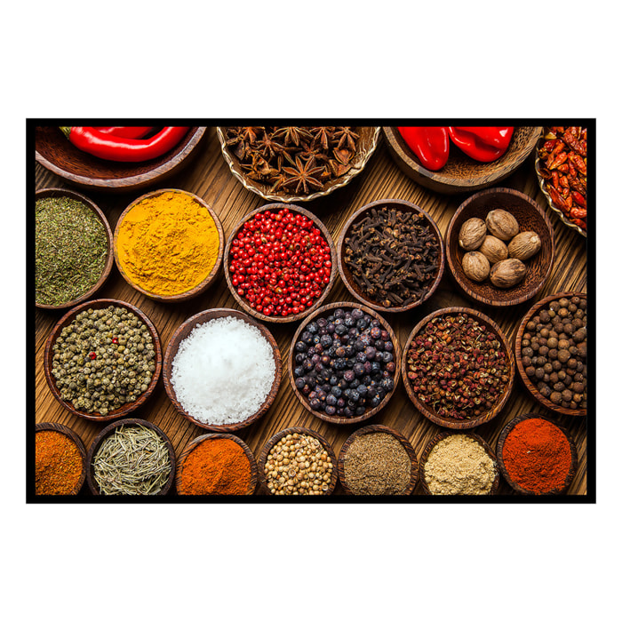 Affiche encadrée épices du monde en composition Affiche + cadre en métal - Noir